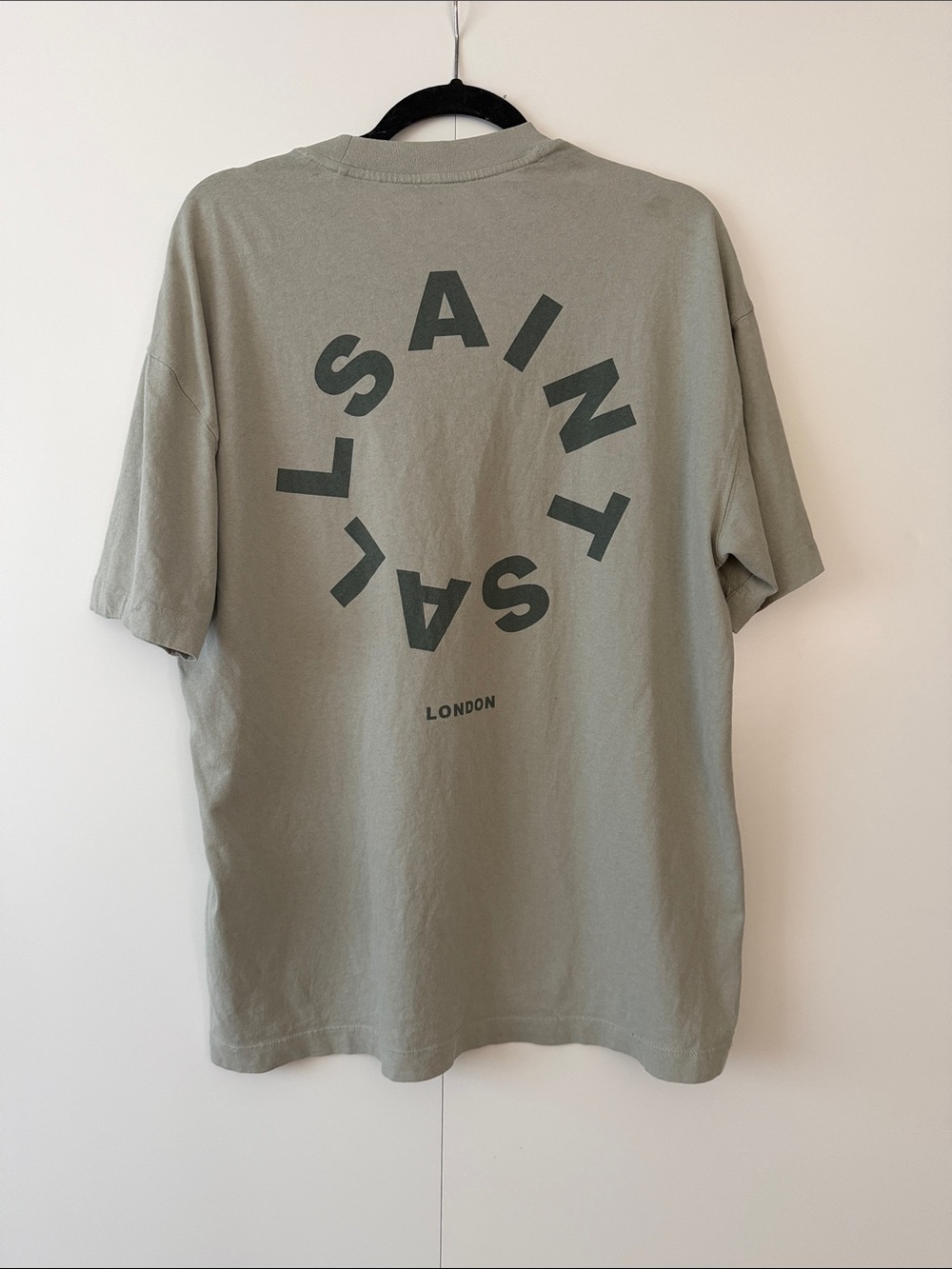 All Saints Sage Green Short-Sleeve Logo T-Shirt - Picture 3 of 3